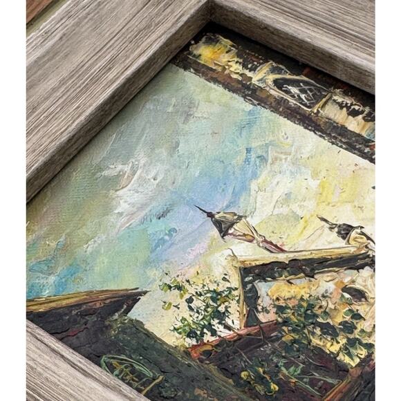 Vintage Original Oil Painting Venice Italy Canal Signed Framed 8x10 Art Adams? - Picture 9 of 11